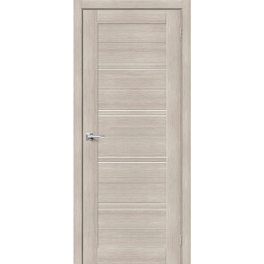 Дверь межкомнатная Браво-28 Экошпон, Cappuccino Melinga, остекленная, magic fog, царговая