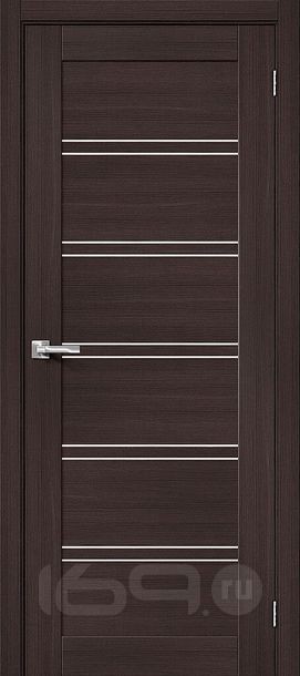 Дверь межкомнатная Браво-28 Экошпон, Wenge Melinga, остекленная, magic fog, царговая