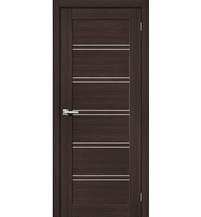 Дверь межкомнатная Браво-28 Экошпон, Wenge Melinga, остекленная, magic fog, царговая