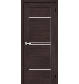 Дверь межкомнатная Браво-28 Экошпон, Wenge Melinga, остекленная, magic fog, царговая