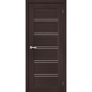 Дверь межкомнатная Браво-28 Экошпон, Wenge Melinga, остекленная, magic fog, царговая