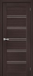 Дверь межкомнатная Браво-28 Экошпон, Wenge Melinga, остекленная, magic fog, царговая