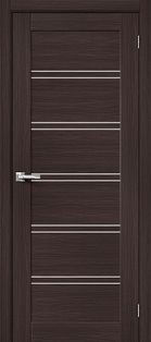 Дверь межкомнатная Браво-28 Экошпон, Wenge Melinga, остекленная, magic fog, царговая