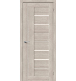 Дверь межкомнатная Браво-29 Экошпон, Cappuccino Melinga, остекленная, magic fog, царговая