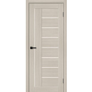 Дверь межкомнатная Браво-29 Экошпон, Cream Melinga, остекленная, magic fog, царговая