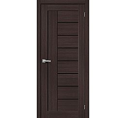 Дверь межкомнатная Браво-29 Экошпон Wenge Melinga, остекленная, black star, царговая