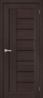 Дверь межкомнатная Браво-29 Экошпон Wenge Melinga, остекленная, black star, кромка нет, царговая