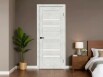 Дверь межкомнатная Браво-30 Экошпон, Bianco melinga, остекленная, magic fog, царговая
