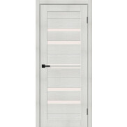 Дверь межкомнатная Браво-30 Экошпон Bianco melinga, остекленная, magic fog, кромка нет, царговая