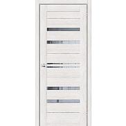 Дверь межкомнатная Браво-30 Экошпон Bianco Veralinga, остекленная, mirox grey, царговая