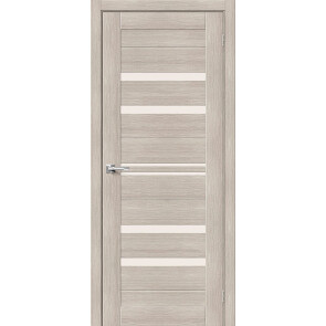 Дверь межкомнатная Браво-30 Экошпон, Cappuccino Melinga, остекленная, magic fog, царговая