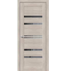 Дверь межкомнатная Браво-30 Экошпон, Cappuccino Melinga, остекленная, mirox grey, царговая