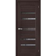 Дверь межкомнатная Браво-30 Экошпон Wenge Melinga, остекленная, mirox grey, царговая