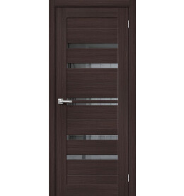 Дверь межкомнатная Браво-30 Экошпон, Wenge Melinga, остекленная, mirox grey, царговая