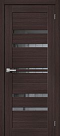 Дверь межкомнатная из эко шпона «Браво-30» Wenge Melinga остекление Mirox Grey