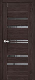 Дверь межкомнатная Браво-30 Экошпон, Wenge Melinga, остекленная, mirox grey, царговая