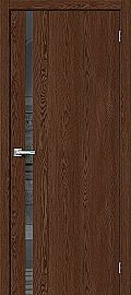 Дверь межкомнатная Браво-1.55 Экошпон Brown Dreamline, остекленная, mirox grey, кромка abs, каркасно-щитовая