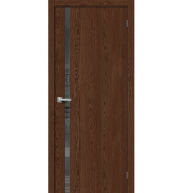 Браво-1.55 Экошпон, Brown Dreamline, остекленная, mirox grey, кромка ABS, каркасно-щитовая