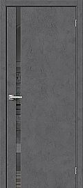 Дверь межкомнатная Браво-1.55 Экошпон Slate Art, остекленная, mirox grey, кромка обычная, каркасно-щитовая