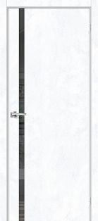 Дверь межкомнатная Браво-1.55 Экошпон Snow Art, остекленная, mirox grey, каркасно-щитовая