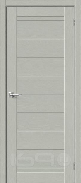 Дверь межкомнатная Браво-21 Экошпон Grey Wood, без декора, глухая, без стекла, без кромки, царговая