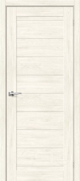 Дверь межкомнатная Браво-21 Экошпон Nordic Oak, без декора, глухая, без стекла, без кромки, царговая