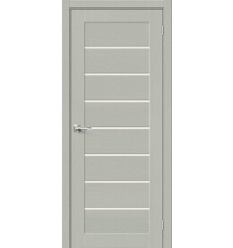 Дверь межкомнатная Браво-22 Экошпон, Grey Wood, остекленная, magic fog, царговая