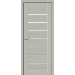 Дверь межкомнатная Браво-22 Экошпон Grey Wood, остекленная, magic fog, царговая