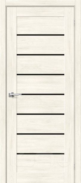 Дверь межкомнатная Браво-22 Экошпон Nordic Oak, остекленная, black star, без кромки, царговая
