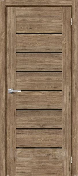 Дверь межкомнатная Браво-22 Экошпон Original Oak, остекленная, black star, без кромки, царговая