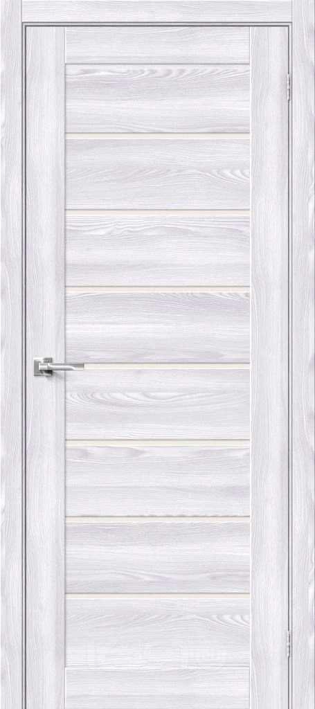 ДверьмежкомнатнаяБраво-22ЭкошпонRivieraIce,остекленная,magicfog,кромканет,царговая