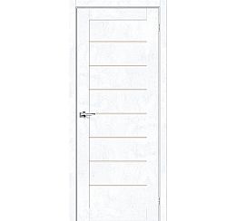 Дверь межкомнатная Браво-22 Экошпон, Snow Art, остекленная, magic fog, царговая