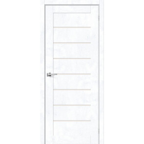 Дверь межкомнатная Браво-22 Экошпон, Snow Art, остекленная, magic fog, царговая