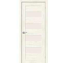 Дверь межкомнатная Браво-23 Экошпон Nordic Oak, остекленная, magic fog, кромка нет, царговая