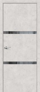 Дверь межкомнатная Браво-2.55 Экошпон Look Art, остекленная, mirox grey, каркасно-щитовая
