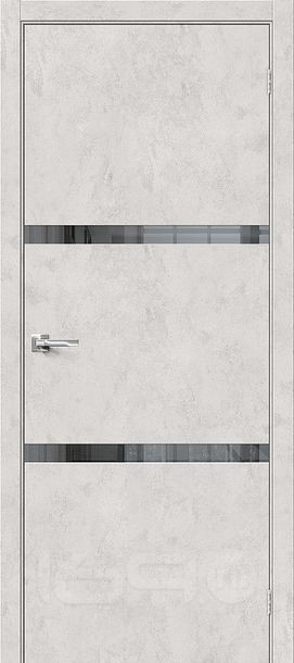 Дверь межкомнатная Браво-2.55 Экошпон Look Art, остекленная, mirox grey, каркасно-щитовая