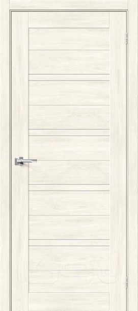 Дверь межкомнатная Браво-28 Экошпон Nordic Oak, остекленная, magic fog, без кромки, царговая