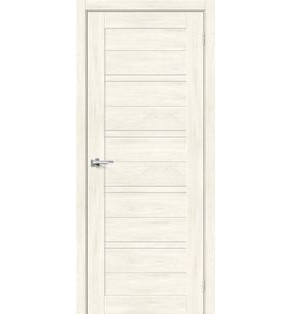 Дверь межкомнатная Браво-28 Экошпон Nordic Oak, остекленная, magic fog, без кромки, царговая