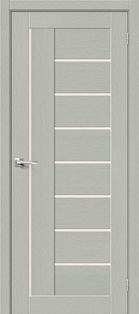 Дверь межкомнатная Браво-29 Экошпон Grey Wood, остекленная, magic fog, без кромки, царговая