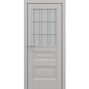 Дверь межкомнатная «Ампир АК В2» Серый матовый new остекление Сатинато