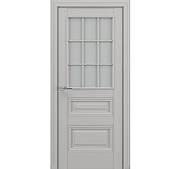 Дверь межкомнатная «Ампир АК В3» Серый матовый new остекление Сатинато