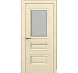Дверь межкомнатная «Ампир В1» Матовый кремовый остекление Сатинато