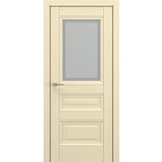 Дверь межкомнатная «Ампир В2» Матовый кремовый остекление Сатинато