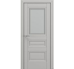 Дверь межкомнатная «Ампир В3» Серый матовый new остекление Сатинато