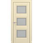 Дверь межкомнатная «Гранд В1» Матовый кремовый остекление Сатинато