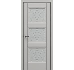 Дверь межкомнатная «Гранд В2 (ромб)» Серый матовый new остекление Сатинато