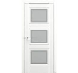 Дверь межкомнатная «Гранд В3» Белый матовый остекление Сатинато