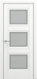 Дверь межкомнатная «Гранд В3» Белый матовый остекление Сатинато