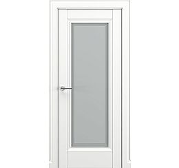 Дверь межкомнатная «Неаполь В1» Белый матовый остекление Сатинато