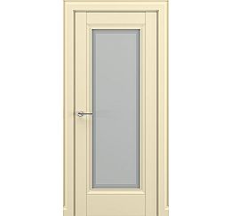 Дверь межкомнатная «Неаполь В1» Матовый кремовый остекление Сатинато